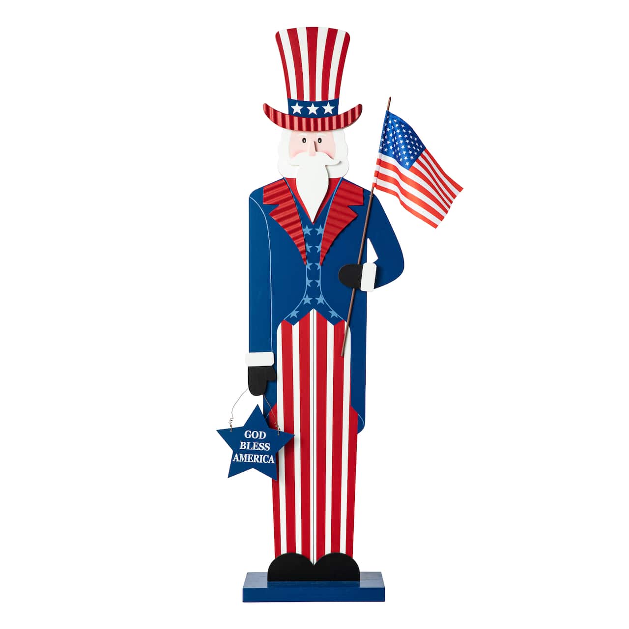 Glitzhome® 40" Patriotic America Uncle Sam Porch Décor